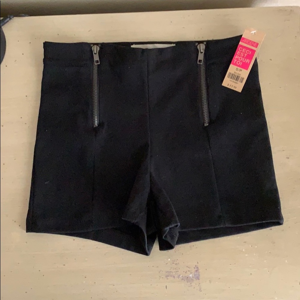 Black Shorts with Zippers BNWT